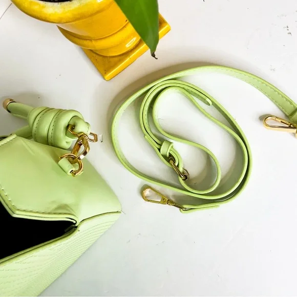 Vegan Leather Pastel Green Stylish Knot-Handle Mini Bag - Picture 6 of 6